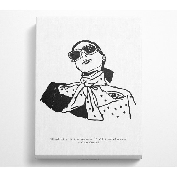 Mercer41 Coco Chanel Quote Wrapped Canvas Graphic Art Wayfair.co.uk